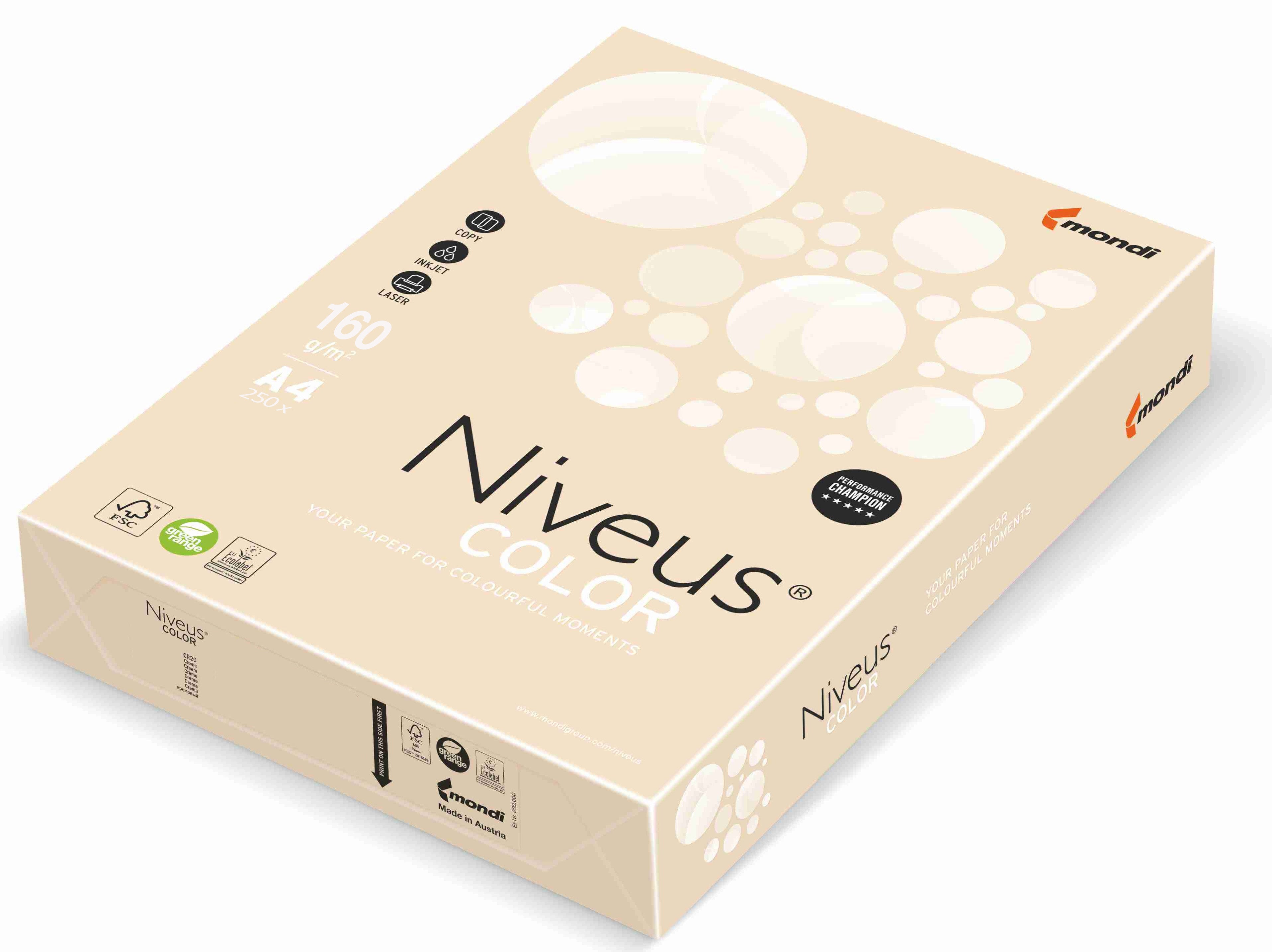 CARTON COPIATOR A4 CREAM 160G 250/TOP CR20 NIVEUS CARTON COPIATOR A4 CREAM 160G 250/TOP CR20 NIVEUS